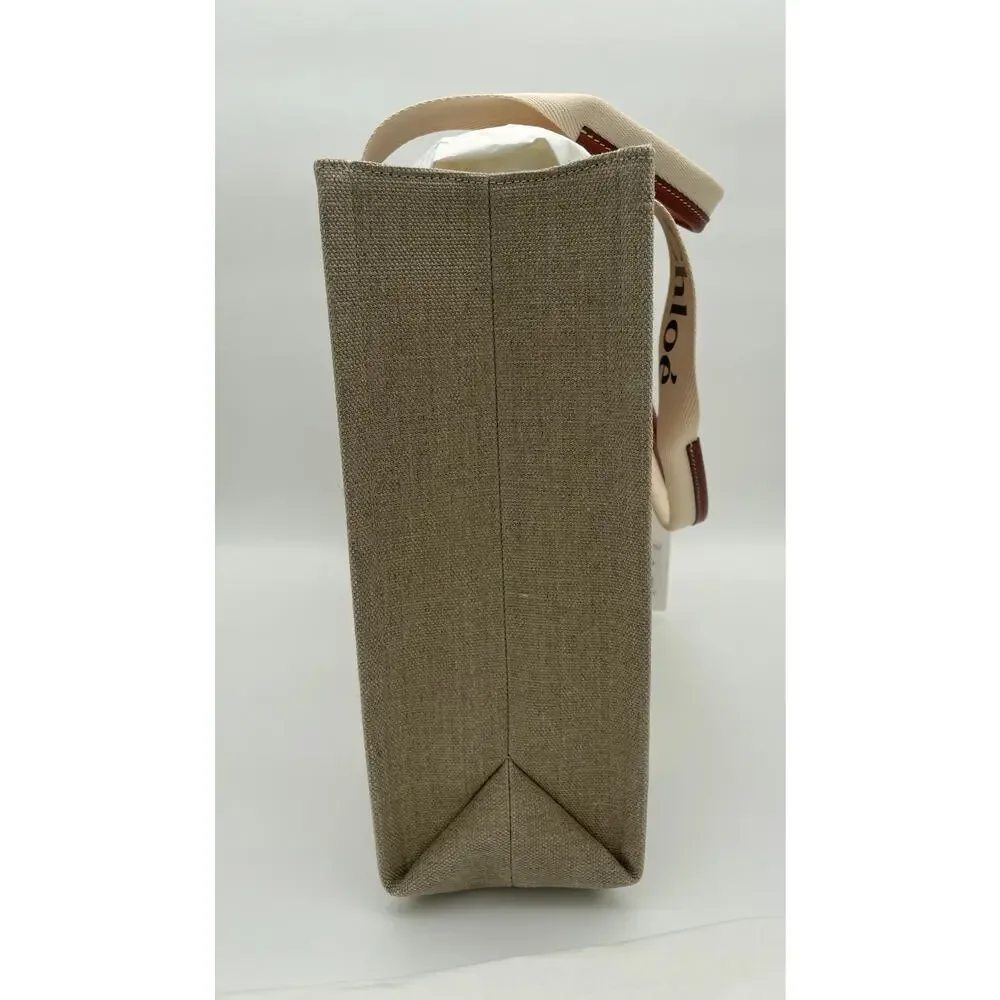 $1650 NEW CHLOE LARGE WOODY CANVAS TOTE SHOULDER BAG NWT AUTHENTIC - Picture 8 of 14